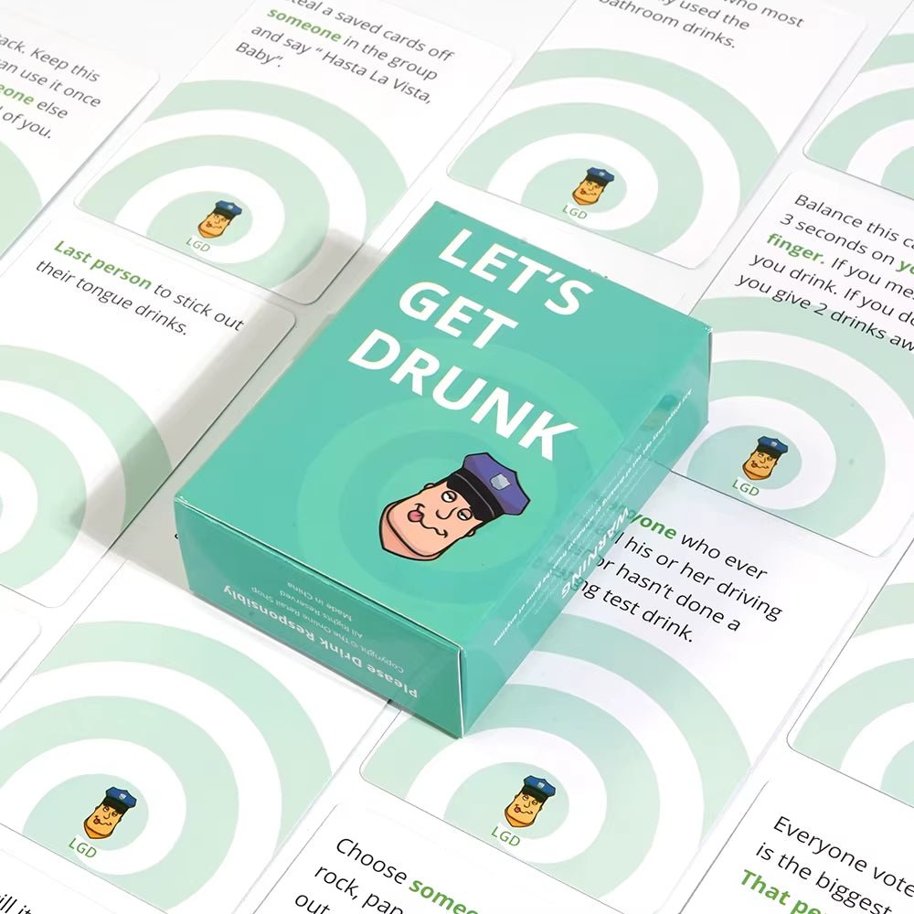 Let'S Get Drunk Drinking Card Game for Adults Fun Party Board Game Suitable for 2 to 8 Player English - FLUFFI