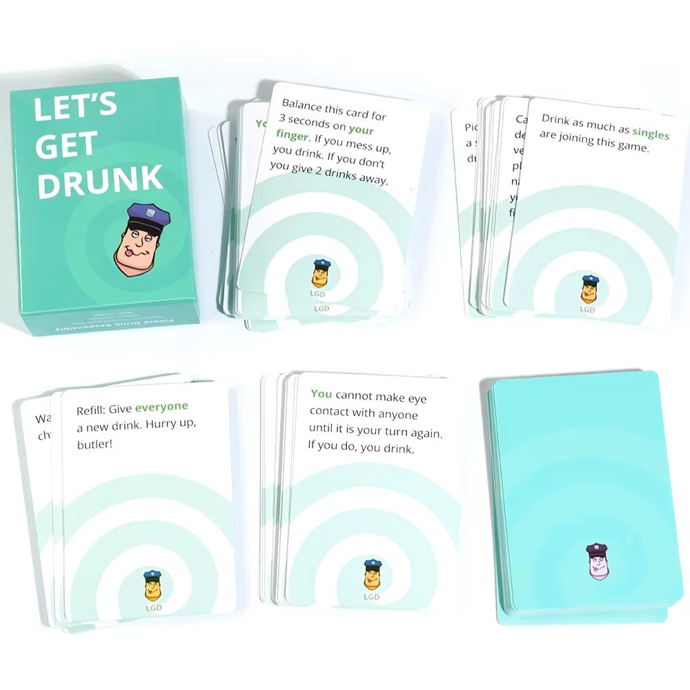 Let'S Get Drunk Drinking Card Game for Adults Fun Party Board Game Suitable for 2 to 8 Player English - FLUFFI