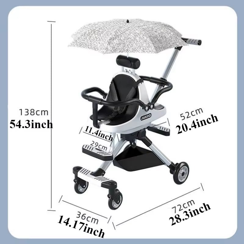 Lightweight Double Stroller with Canopy for Infants & Toddlers Travel Twin Umbrella Stroller Compact Easy Fold Aluminum Frame - FLUFFI