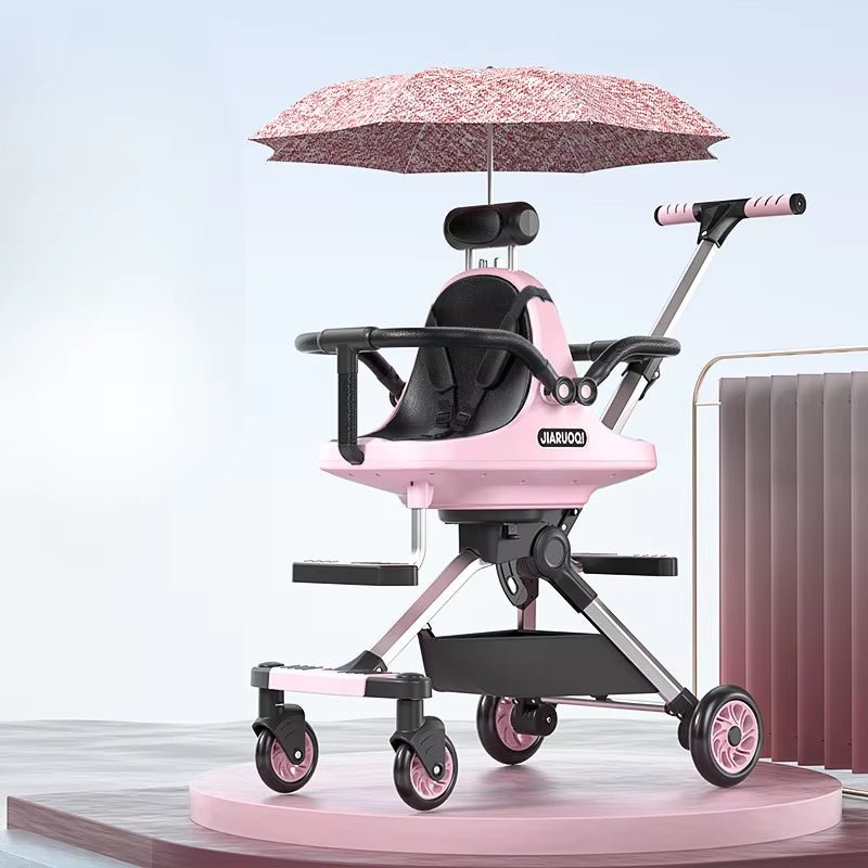 Lightweight Double Stroller with Canopy for Infants & Toddlers Travel Twin Umbrella Stroller Compact Easy Fold Aluminum Frame - FLUFFI