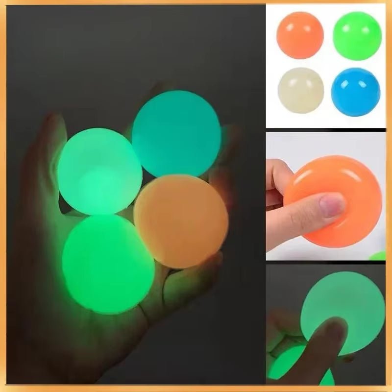 Luminous Sticky Ball | Glow in the Dark Ball | Throwing Target Ball - FLUFFI