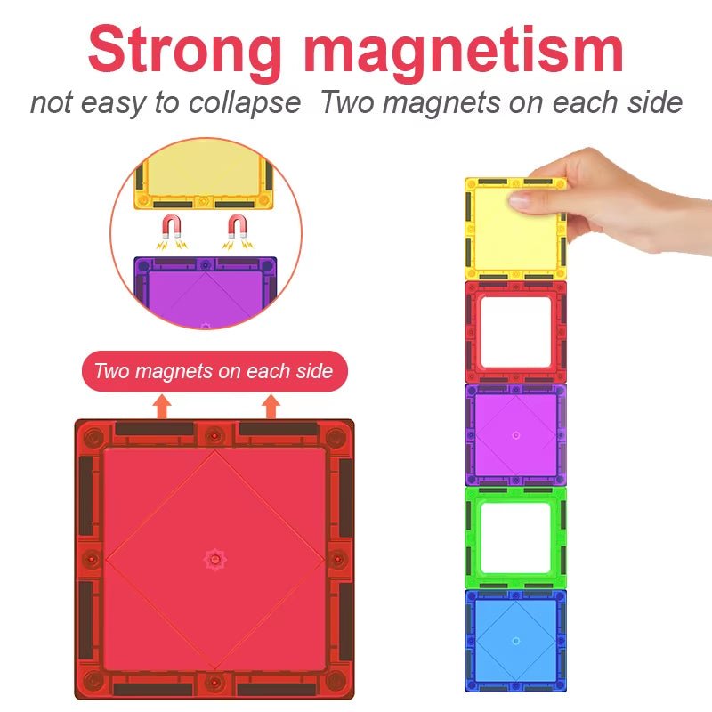 Magnetic Building Blocks | Construction Set | Magnet Block Tiles - FLUFFI