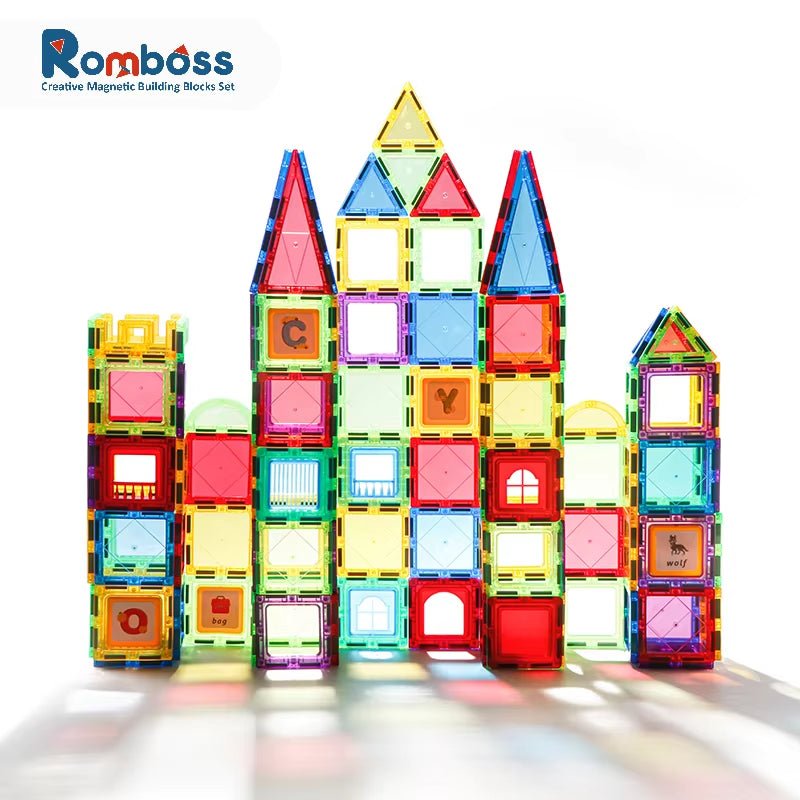 Magnetic Building Blocks | Construction Set | Magnet Block Tiles - FLUFFI