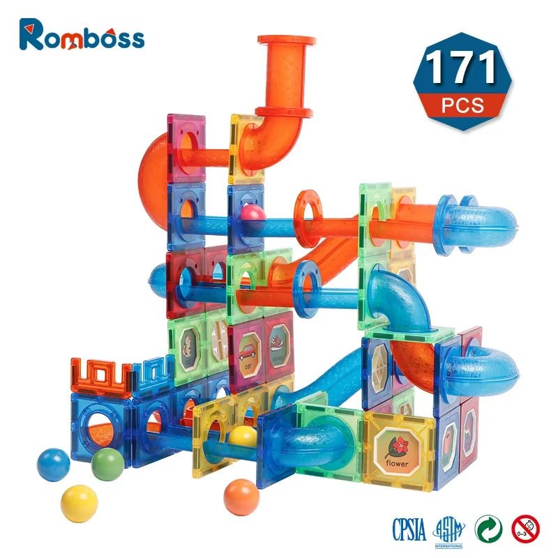 Marble Run Race Track | Assembly Toys | Magnetic Ball Pipe - FLUFFI