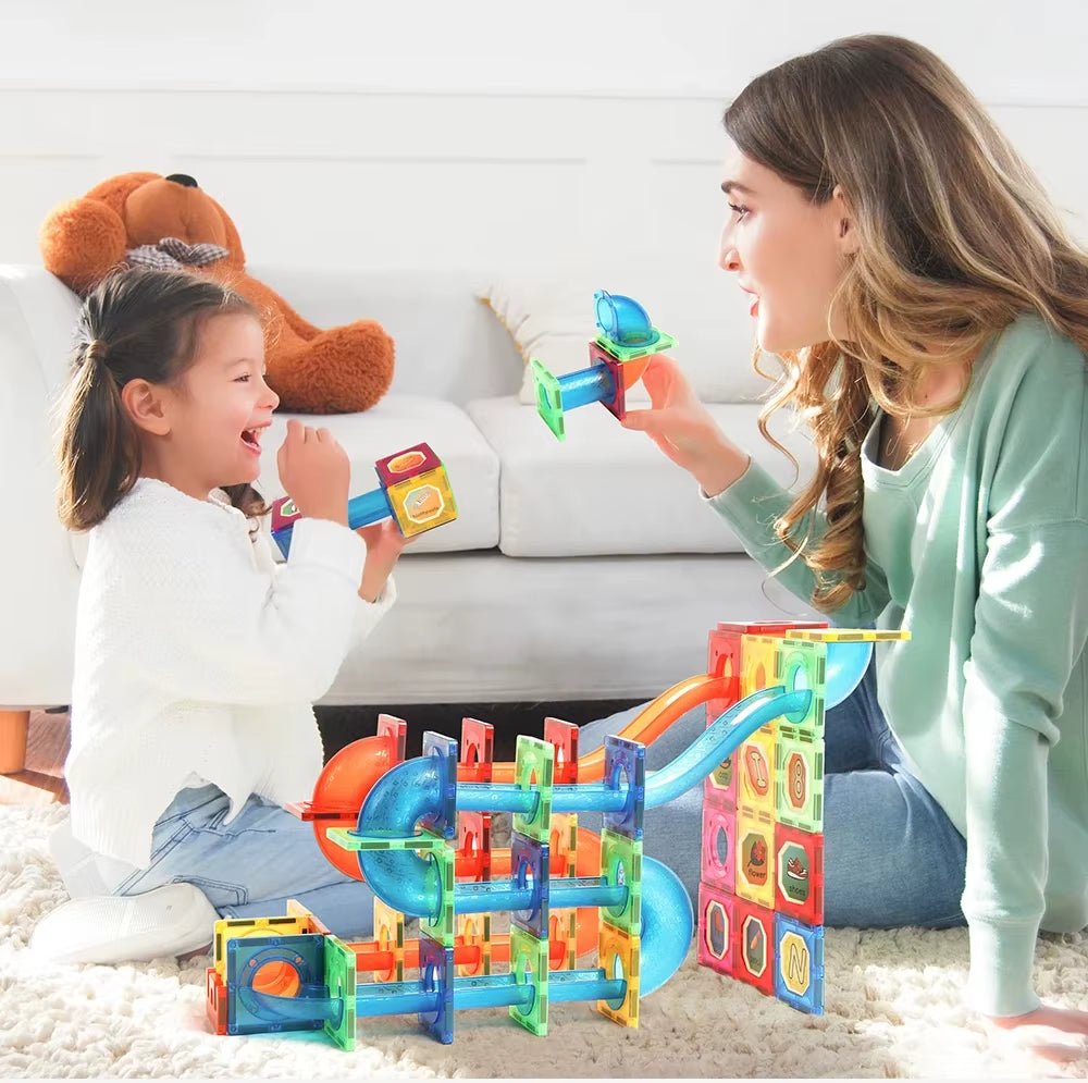 Marble Run Race Track | Assembly Toys | Magnetic Ball Pipe - FLUFFI