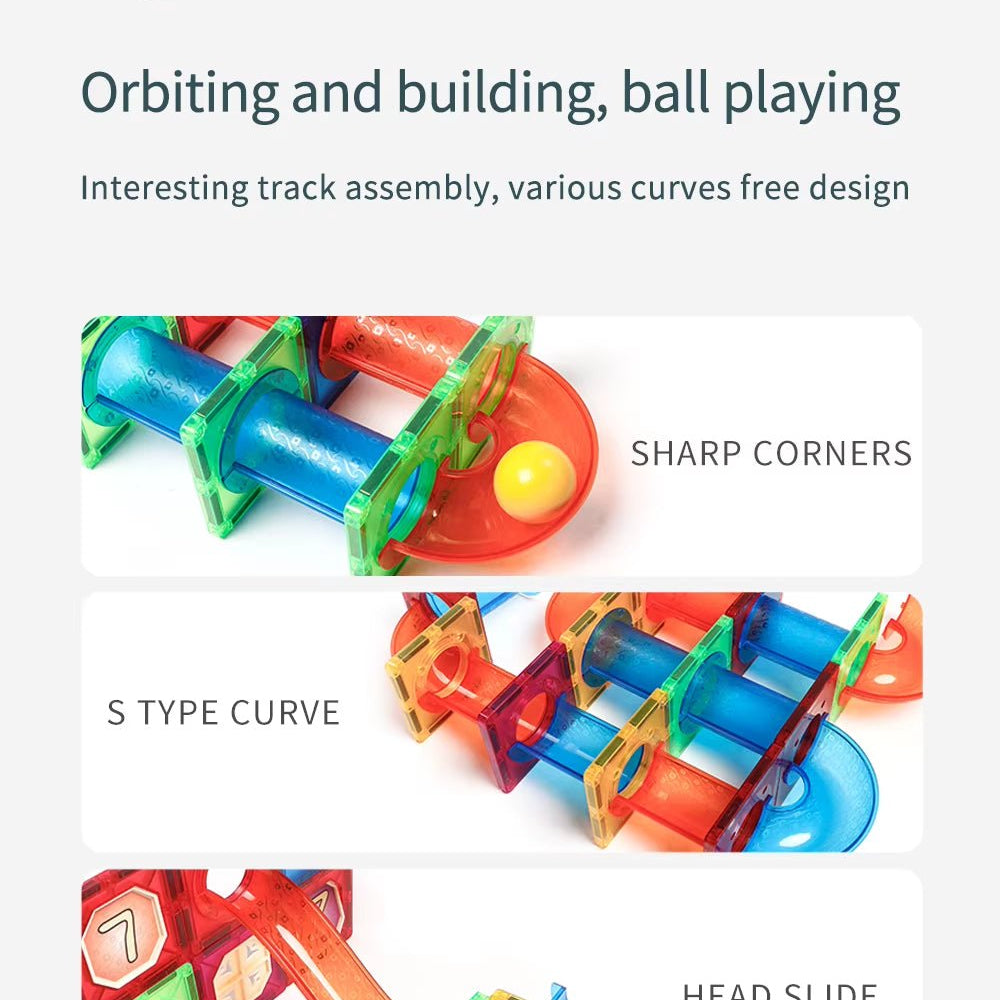 Marble Run Race Track | Assembly Toys | Magnetic Ball Pipe - FLUFFI
