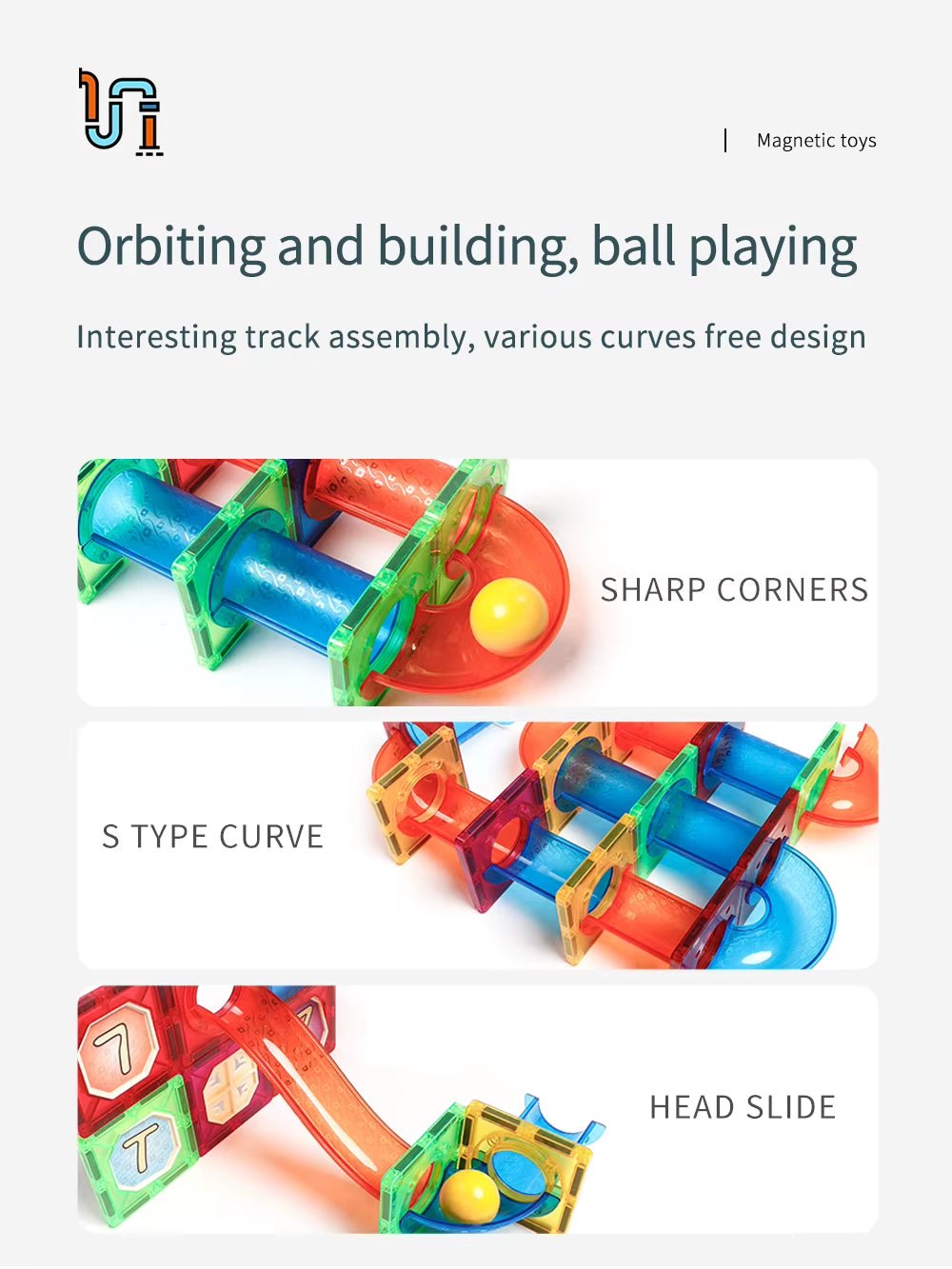 Marble Run Race Track | Assembly Toys | Magnetic Ball Pipe - FLUFFI