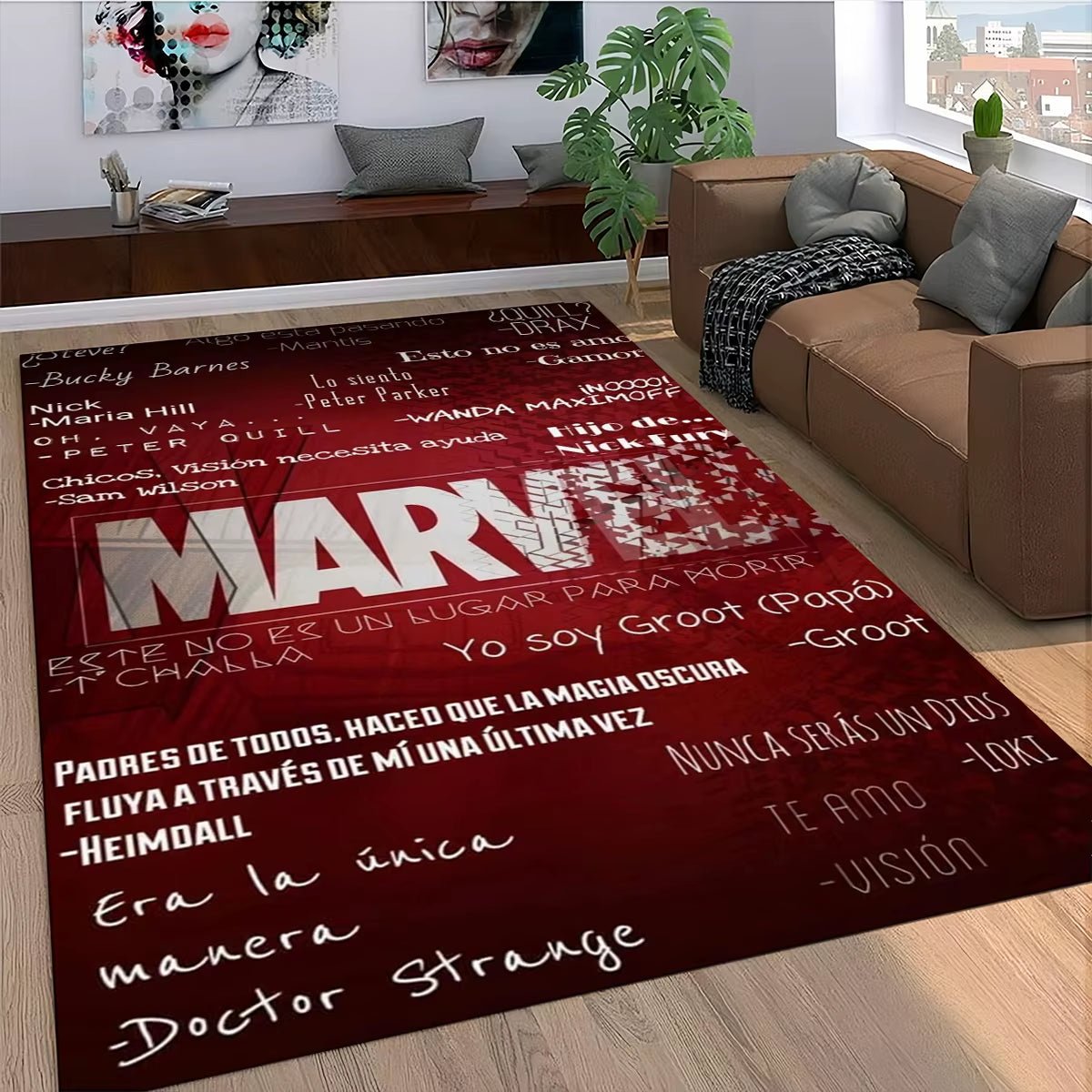 Marvel Superhero Series Spider Man Cartoon Carpet Rug for Bedroom Living Room Home Sofa Decoration,Kid Decor Floor Mat - FLUFFI