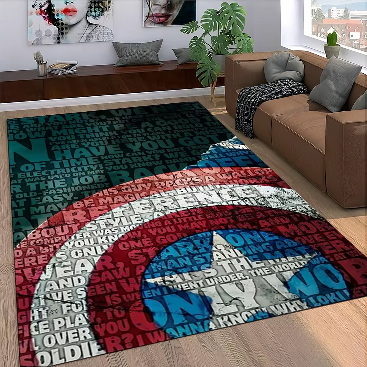 Marvel Superhero Series Spider Man Cartoon Carpet Rug for Bedroom Living Room Home Sofa Decoration,Kid Decor Floor Mat - FLUFFI