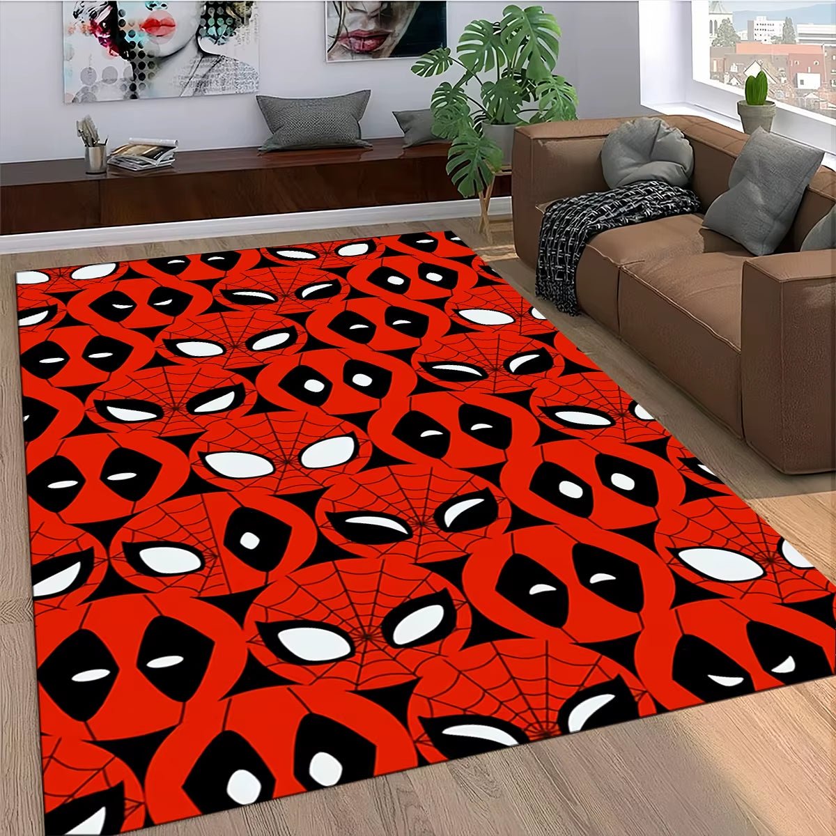 Marvel Superhero Series Spider Man Cartoon Carpet Rug for Bedroom Living Room Home Sofa Decoration,Kid Decor Floor Mat - FLUFFI