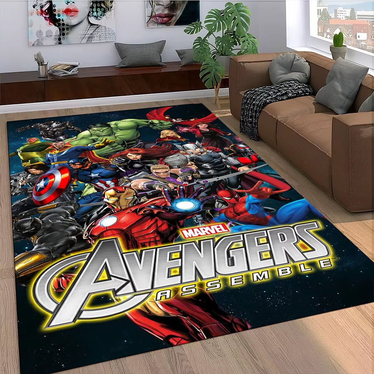 Marvel Superhero Series Spider Man Cartoon Carpet Rug for Bedroom Living Room Home Sofa Decoration,Kid Decor Floor Mat - FLUFFI