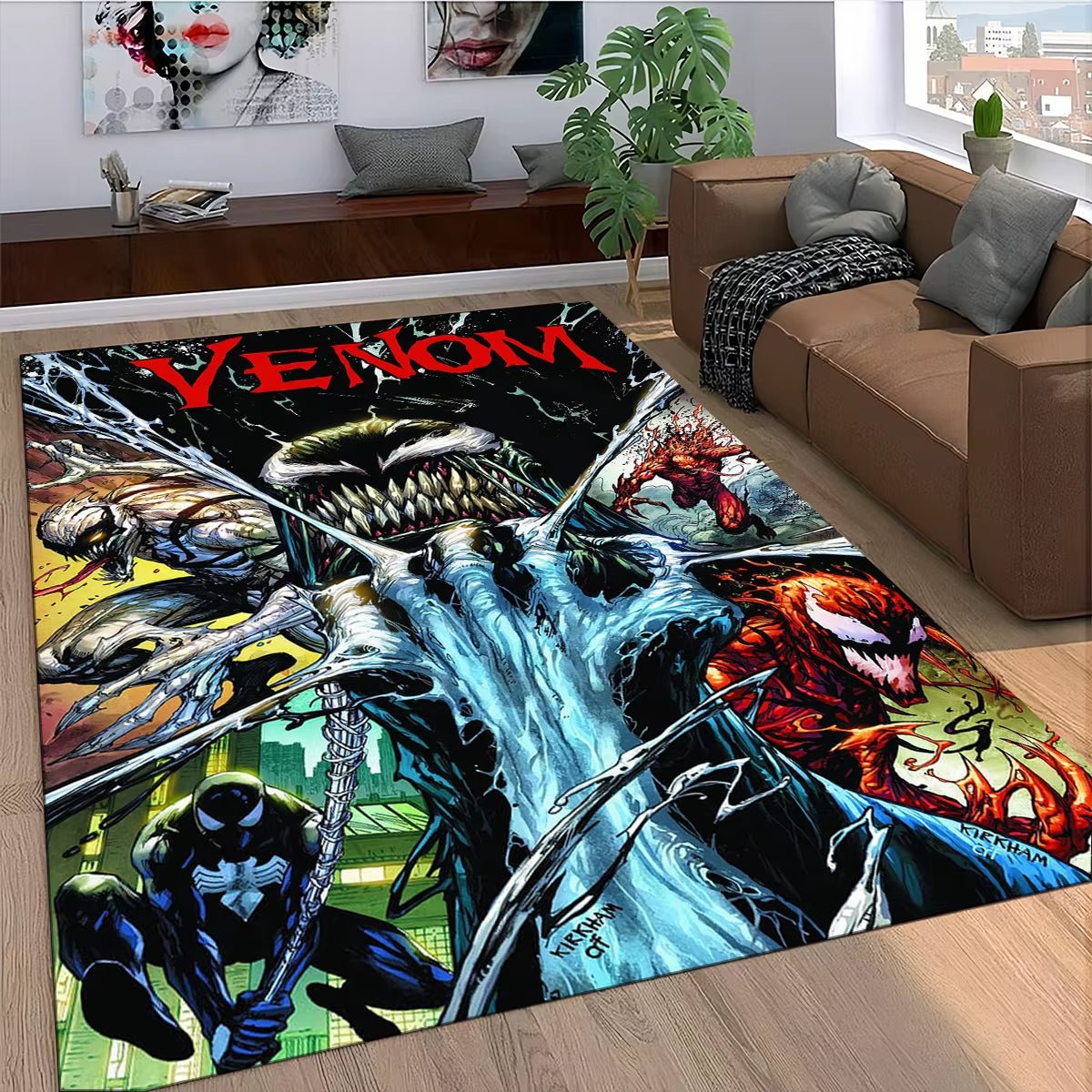 Marvel Superhero Series Spider Man Cartoon Carpet Rug for Bedroom Living Room Home Sofa Decoration,Kid Decor Floor Mat - FLUFFI