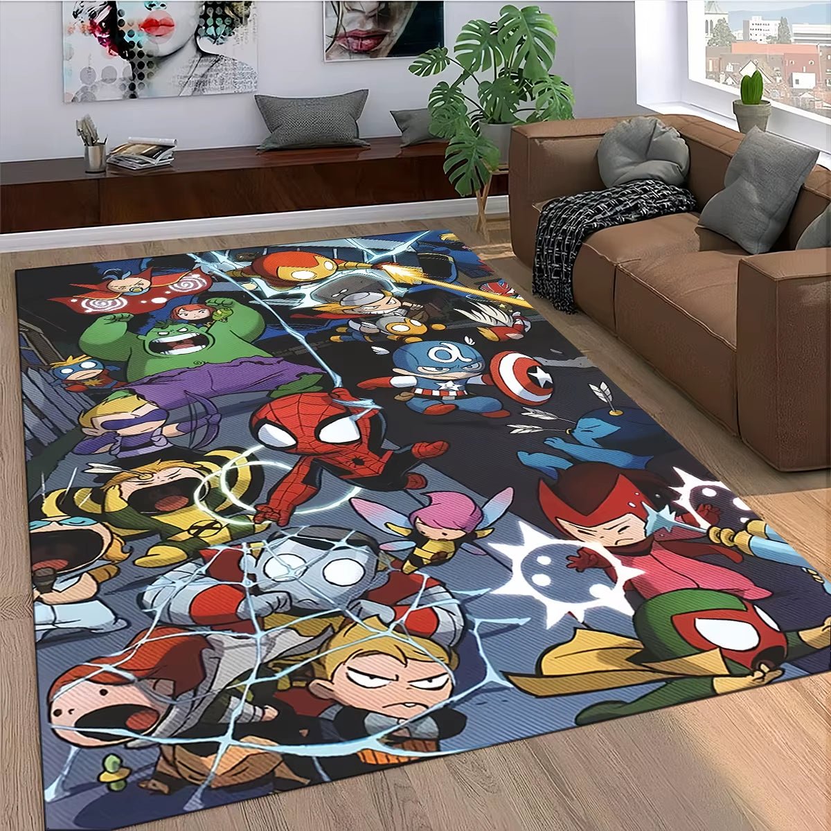 Marvel Superhero Series Spider Man Cartoon Carpet Rug for Bedroom Living Room Home Sofa Decoration,Kid Decor Floor Mat - FLUFFI
