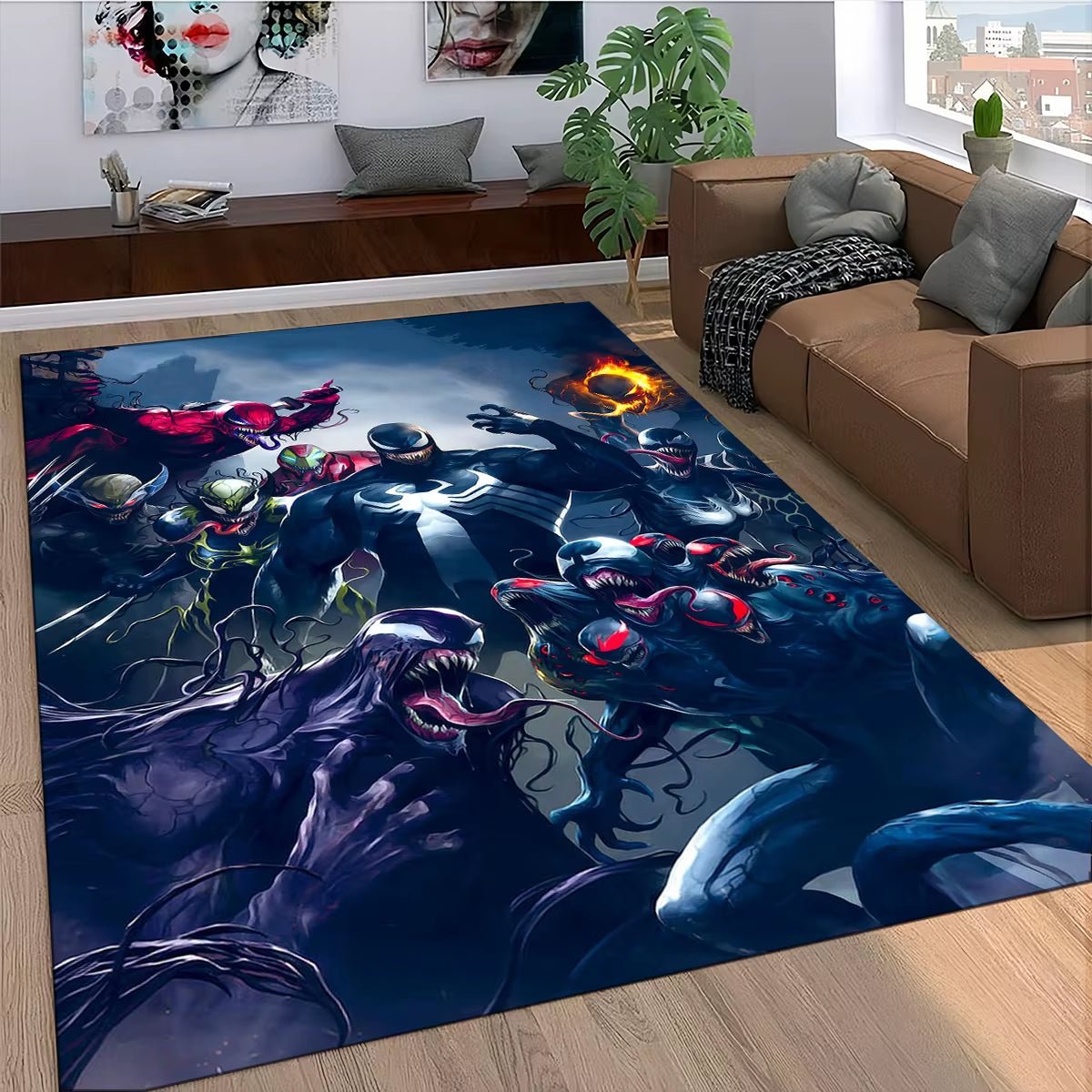 Marvel Superhero Series Spider Man Cartoon Carpet Rug for Bedroom Living Room Home Sofa Decoration,Kid Decor Floor Mat - FLUFFI