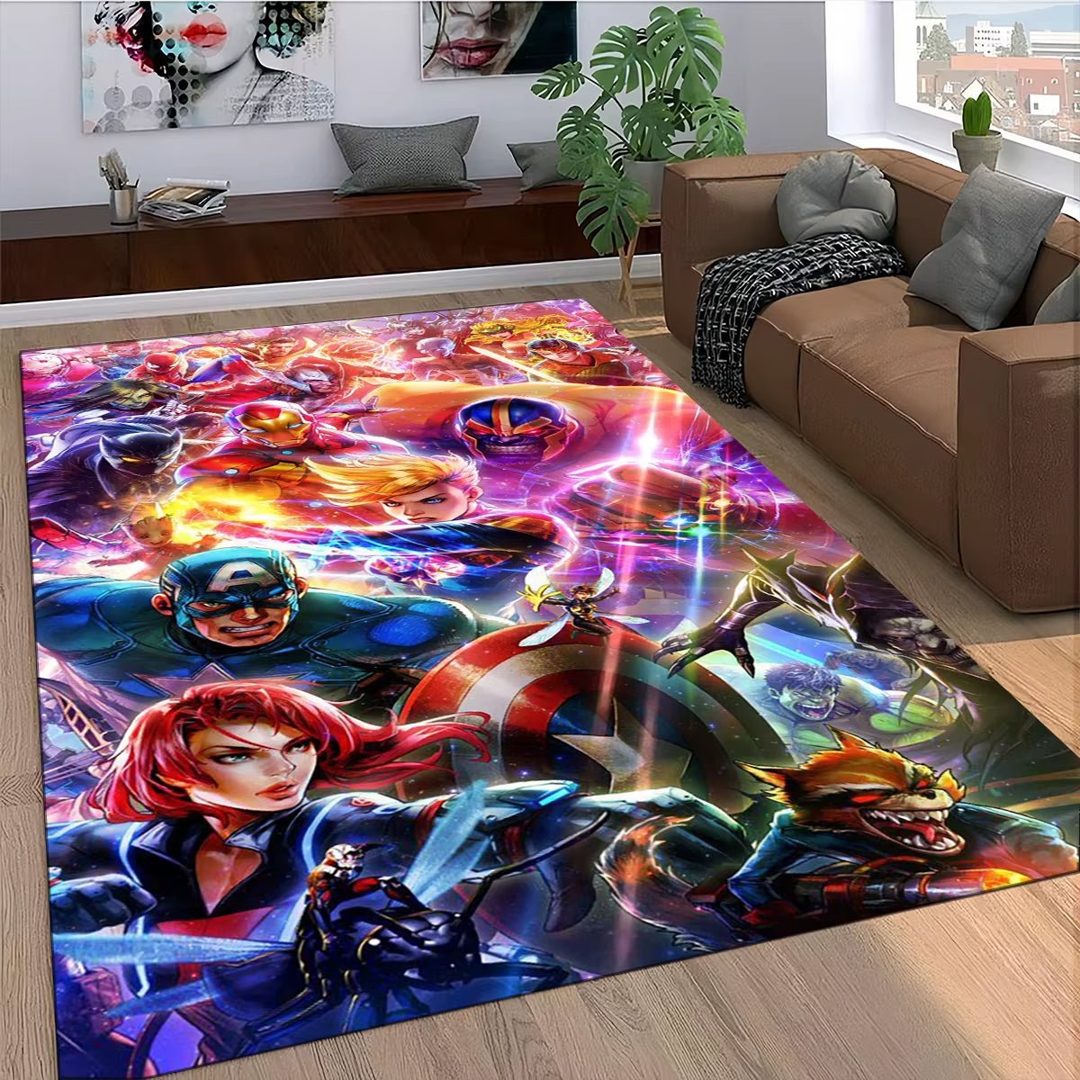 Marvel Superhero Series Spider Man Cartoon Carpet Rug for Bedroom Living Room Home Sofa Decoration,Kid Decor Floor Mat - FLUFFI