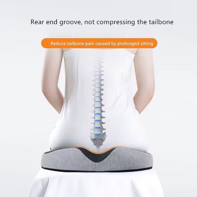 Memory Foam Seat Cushion - Non Slip - Orthopedic Prostate Cushion - FLUFFI