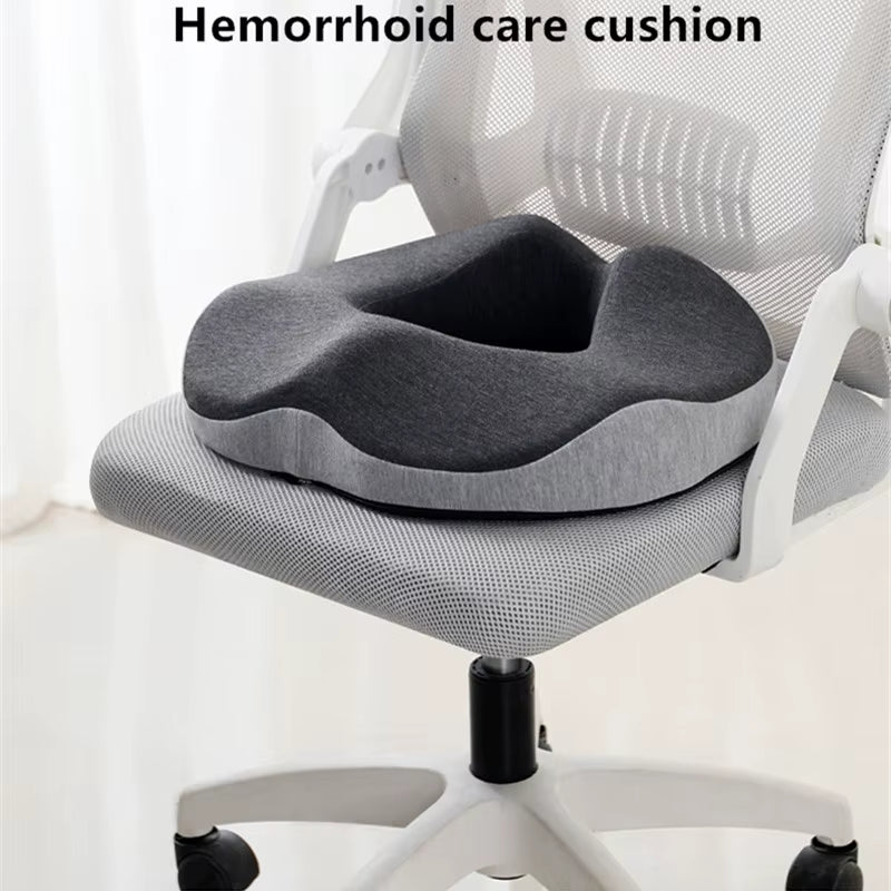 Memory Foam Seat Cushion - Non Slip - Orthopedic Prostate Cushion - FLUFFI
