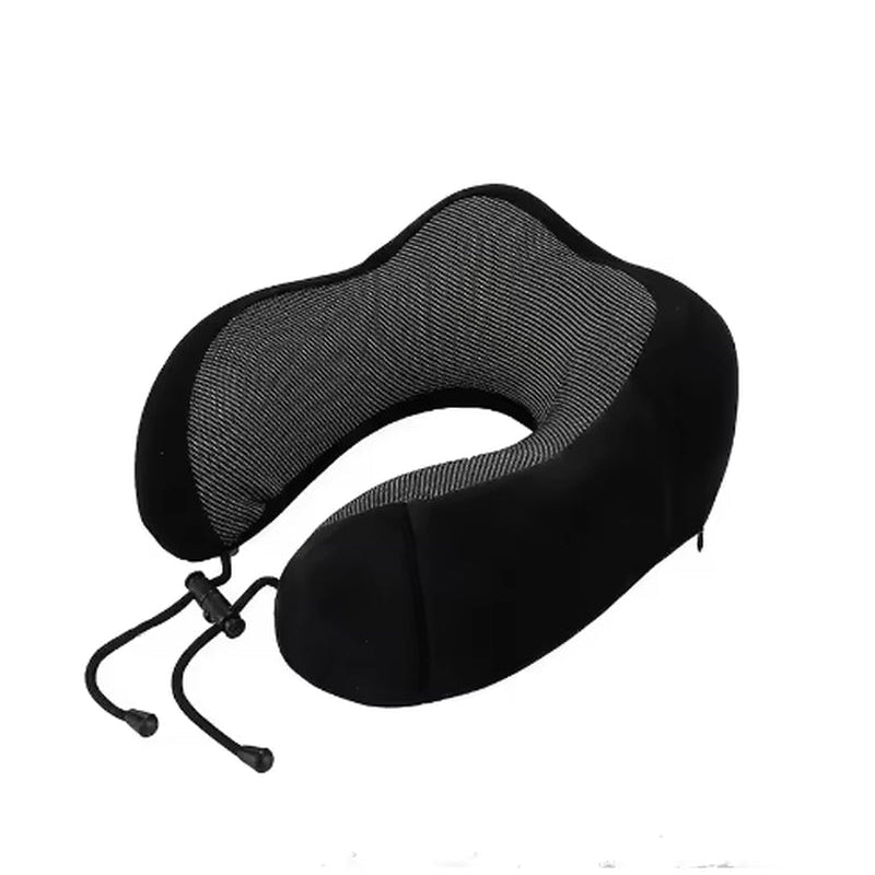 Memory Foam Travel Pillow | Provides Real Support to Head, Neck, and Chin - FLUFFI