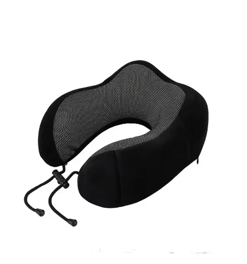 Memory Foam Travel Pillow | Provides Real Support to Head, Neck, and Chin - FLUFFI