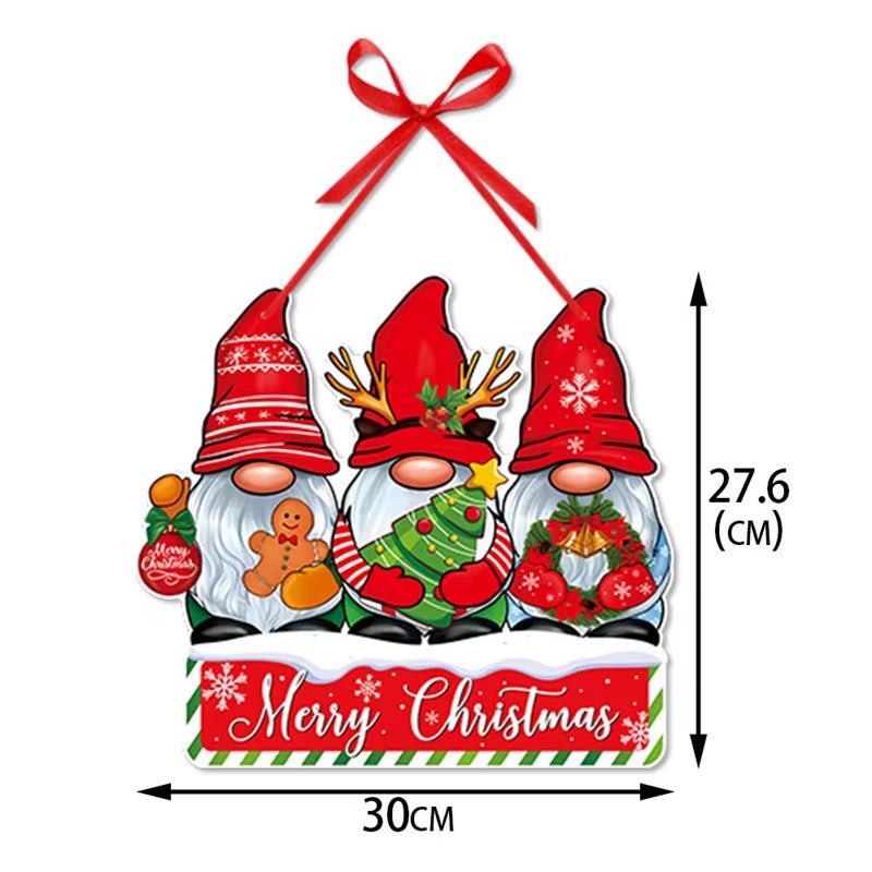 Merry Christmas Door Hanger New Year Party Pendants Xmas Tree Hanging Oranment Santa Claus Snowman Christmas Decoration for Home - FLUFFI