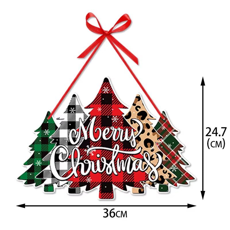 Merry Christmas Door Hanger New Year Party Pendants Xmas Tree Hanging Oranment Santa Claus Snowman Christmas Decoration for Home - FLUFFI