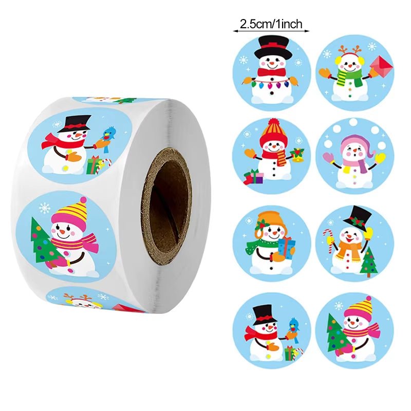 Merry Christmas Stickers Christmas Tree Elk Candy Bag Sealing Sticker Christmas Gifts Box Labels Decoration New Year 2025 - FLUFFI