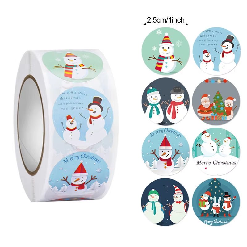 Merry Christmas Stickers Christmas Tree Elk Candy Bag Sealing Sticker Christmas Gifts Box Labels Decoration New Year 2025 - FLUFFI