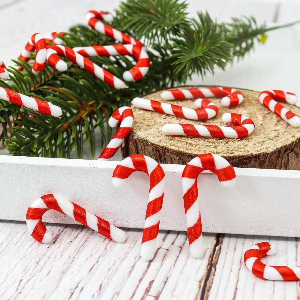 Mini Candy Cane Christmas Decoration Christmas Tree Decoration Xmas Pendant Diy Home Decor 2023 2024 New Year Kids Gift - FLUFFI
