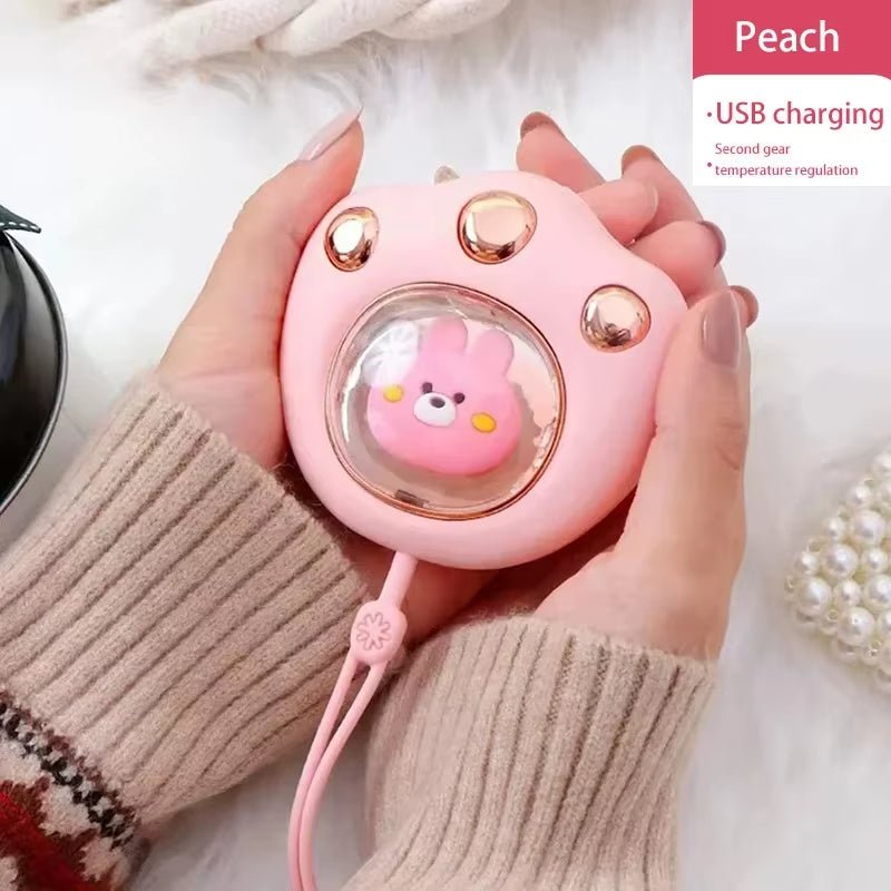 Mini Hand Warmer Mobile Power 2 in 1 Usb Charging Cute Cat Paw Pocket Hand Warmer Fast Heater Winter for Camping Office School - FLUFFI