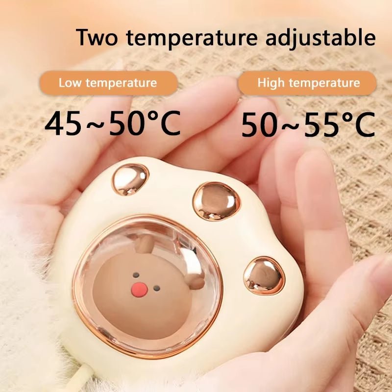 Mini Hand Warmer Mobile Power 2 in 1 Usb Charging Cute Cat Paw Pocket Hand Warmer Fast Heater Winter for Camping Office School - FLUFFI