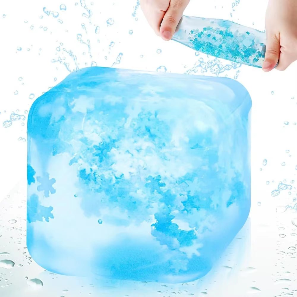 Mini Ice Cube Pinch Toy Transparent Small Ice Block Pinch Children Squeezing Toy Stress Relief Sensory Toy Birthday Gifts - FLUFFI