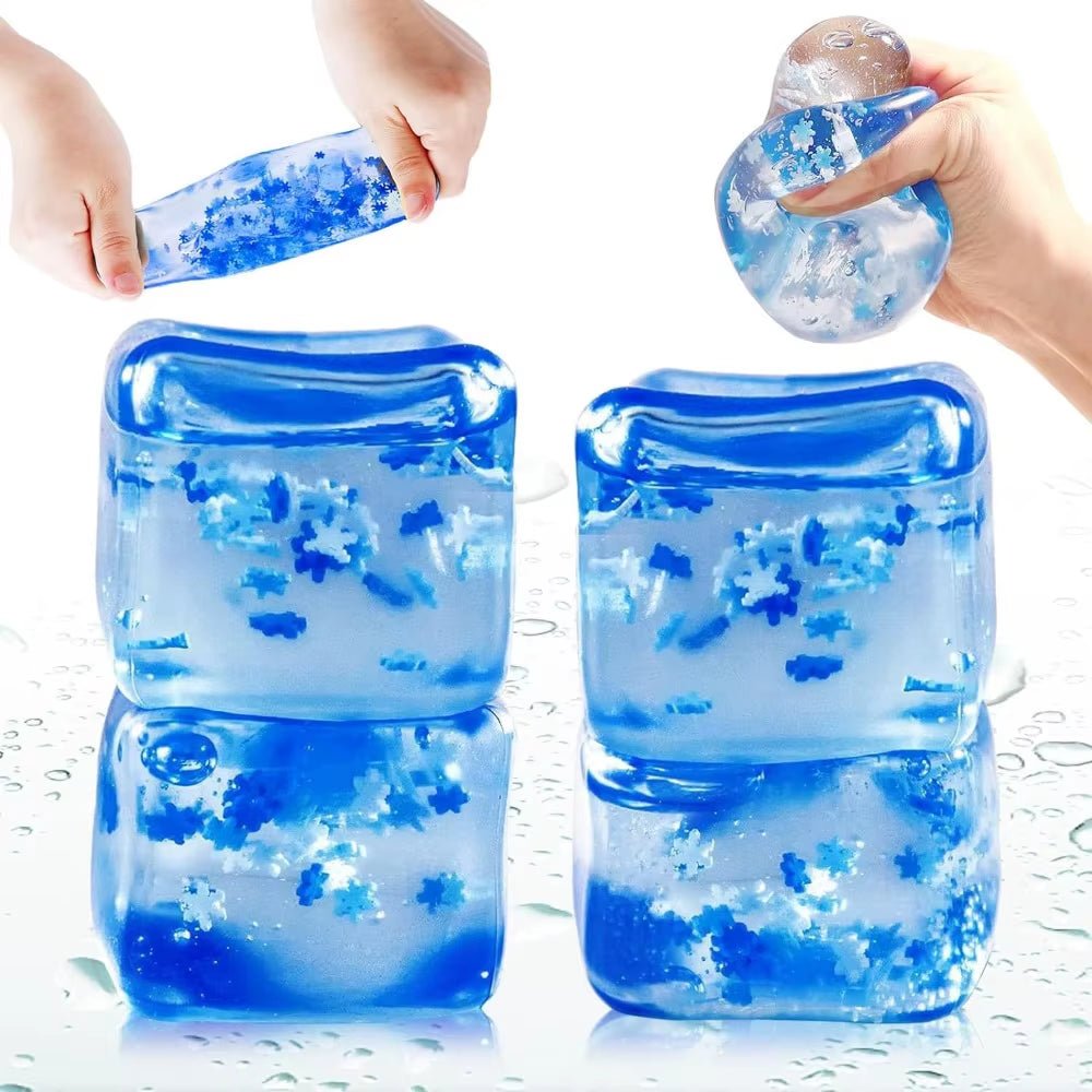 Mini Ice Cube Pinch Toy Transparent Small Ice Block Pinch Children Squeezing Toy Stress Relief Sensory Toy Birthday Gifts - FLUFFI