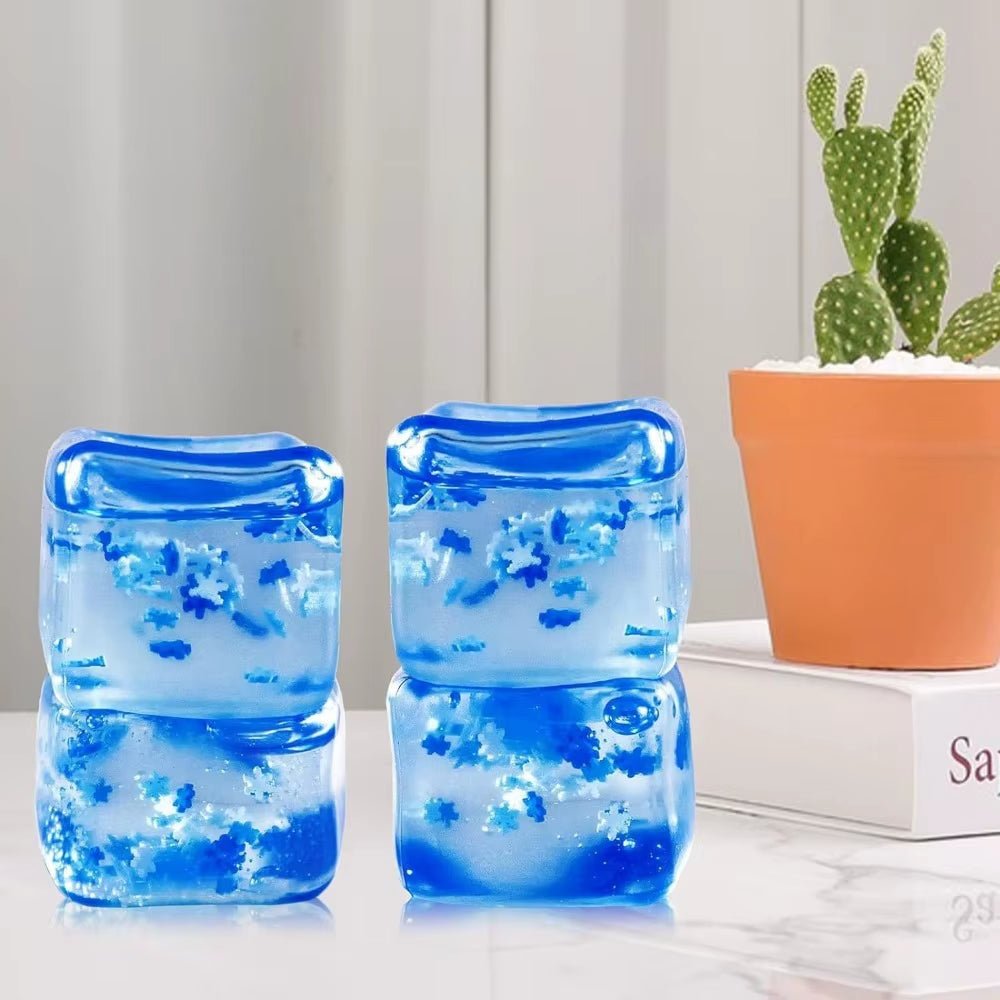 Mini Ice Cube Pinch Toy Transparent Small Ice Block Pinch Children Squeezing Toy Stress Relief Sensory Toy Birthday Gifts - FLUFFI