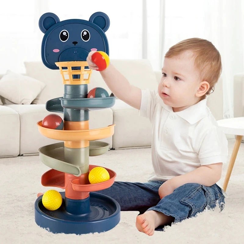 Montessori Baby Toy Rolling Ball Children Montessori Educational Games for Babies Stacking Track Baby Development Toys Children - FLUFFI