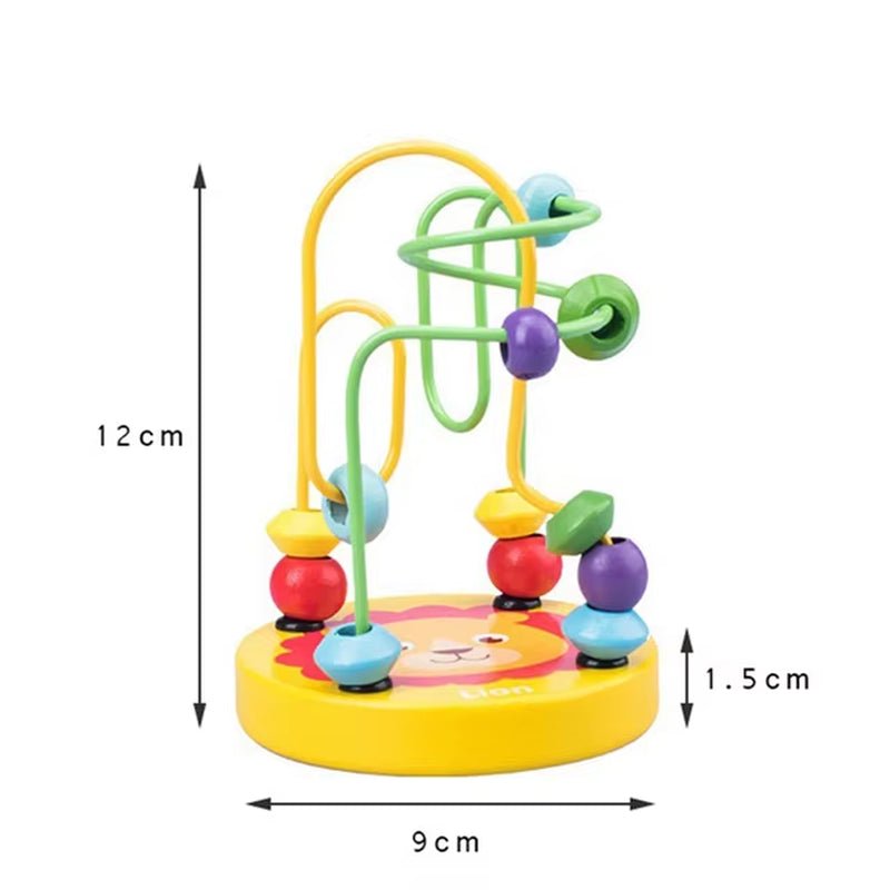 Montessori Baby Toys Wooden Roller Coaster Bead Maze Abacus Math Toys Toddler Early Educational Toys for Kids Children 1 - 3 Years - FLUFFI