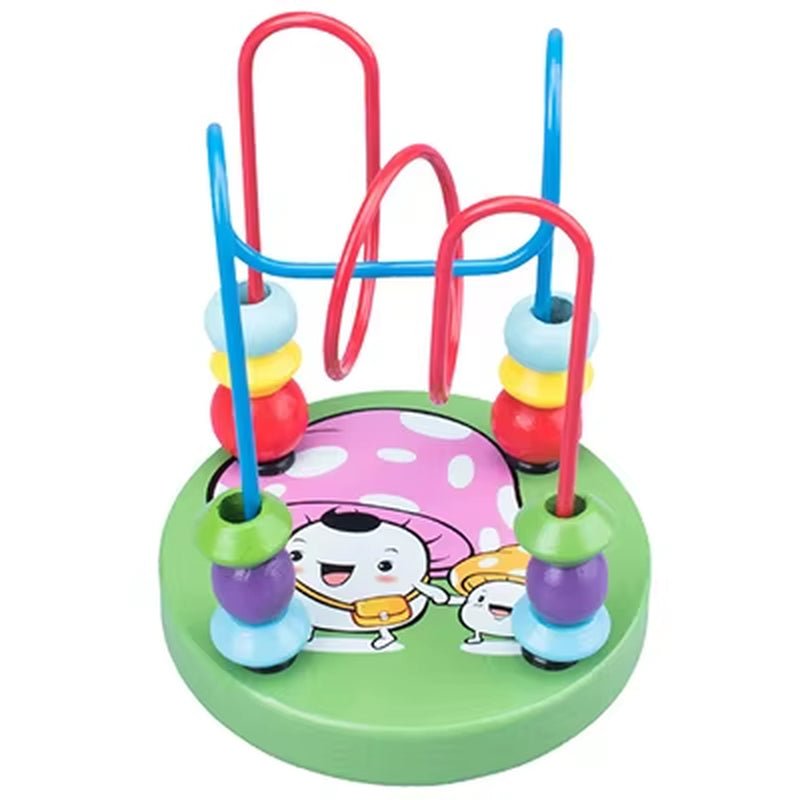 Montessori Baby Toys Wooden Roller Coaster Bead Maze Abacus Math Toys Toddler Early Educational Toys for Kids Children 1 - 3 Years - FLUFFI