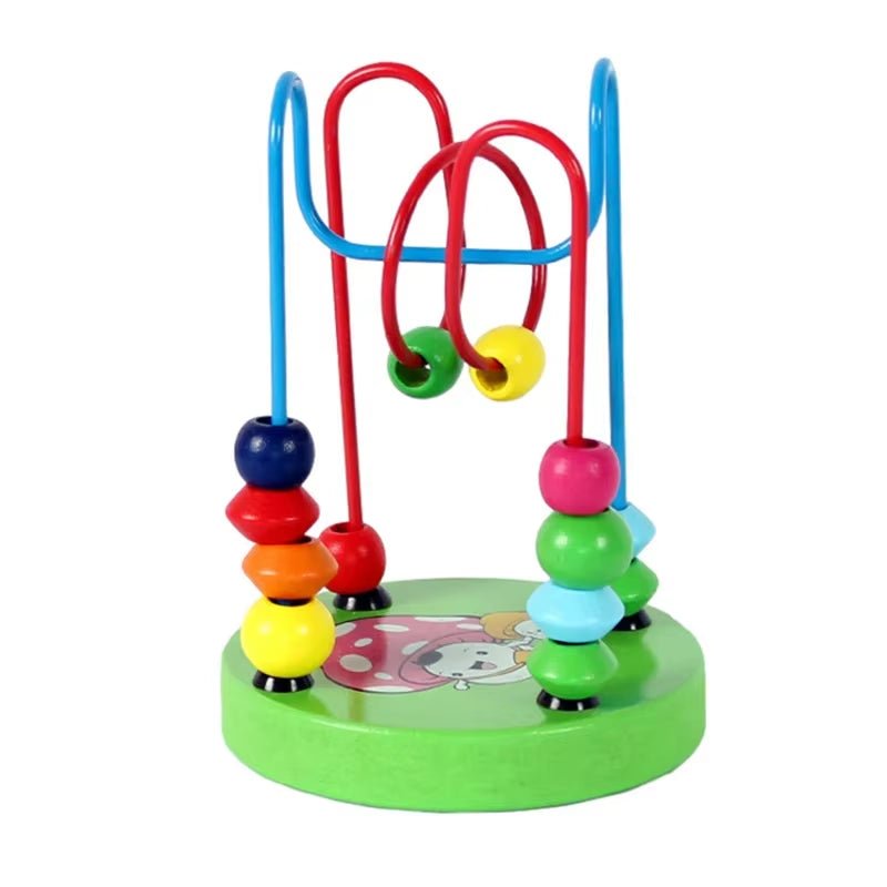Montessori Baby Toys Wooden Roller Coaster Bead Maze Abacus Math Toys Toddler Early Educational Toys for Kids Children 1 - 3 Years - FLUFFI