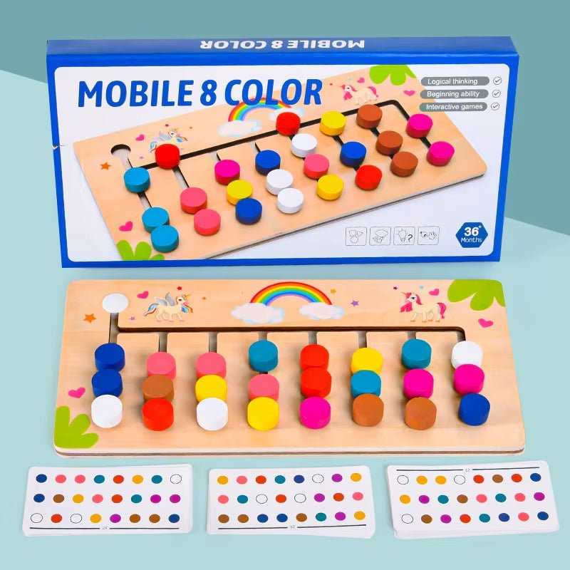 Montessori Learning Toys Mobile Color and Shape Puzzle,Matching Brain Teasers Logic Game Early Educational - FLUFFI