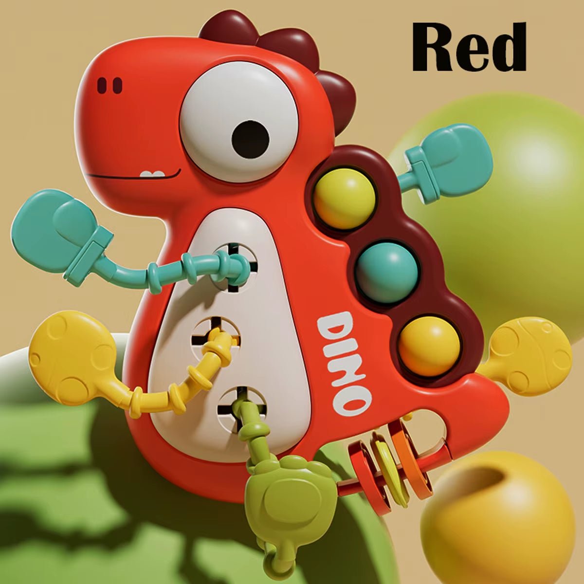 Montessori Toys for Baby,Dinosaur Pull String Toy for Infant,Sensory Teething - FLUFFI