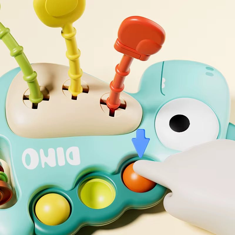 Montessori Toys for Baby,Dinosaur Pull String Toy for Infant,Sensory Teething - FLUFFI