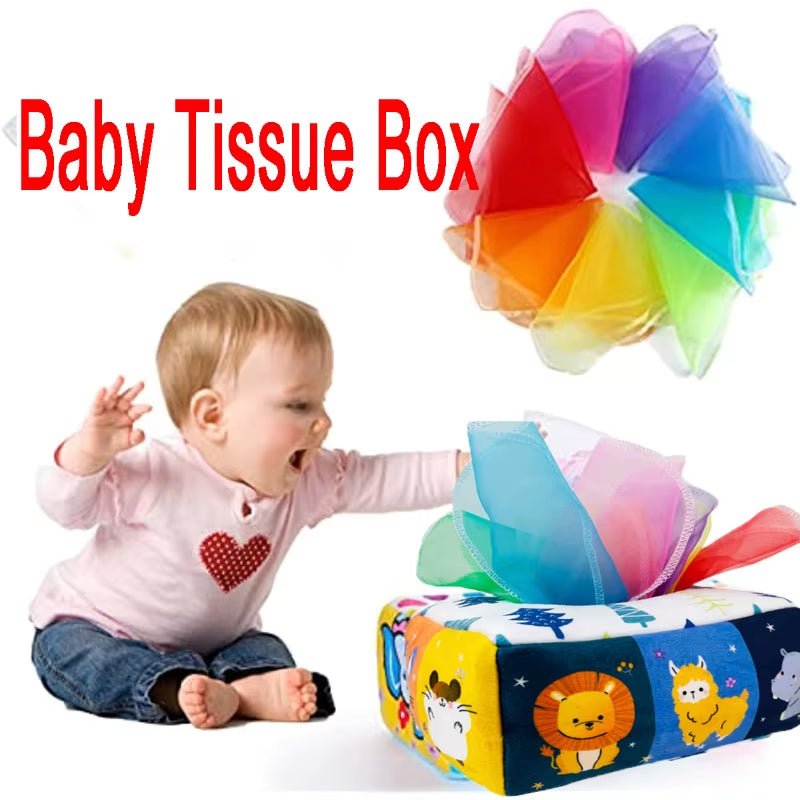 Montessori Toys Magic Tissue Box Baby Educational Learning Activity Sensory Toy for Kids Finger Exercise Busy Board Baby Game - FLUFFI