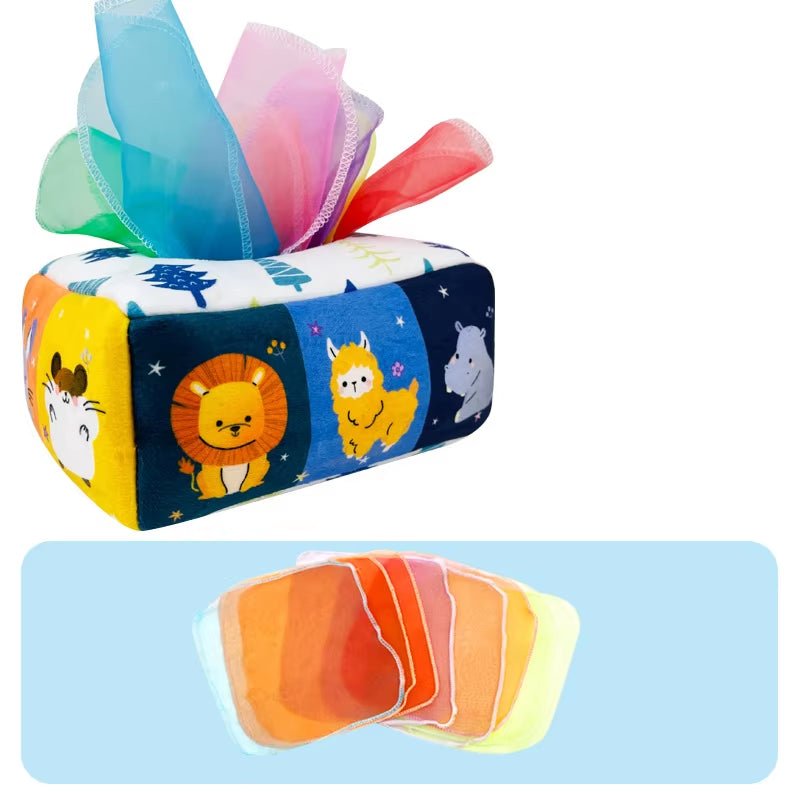 Montessori Toys Magic Tissue Box Baby Educational Learning Activity Sensory Toy for Kids Finger Exercise Busy Board Baby Game - FLUFFI