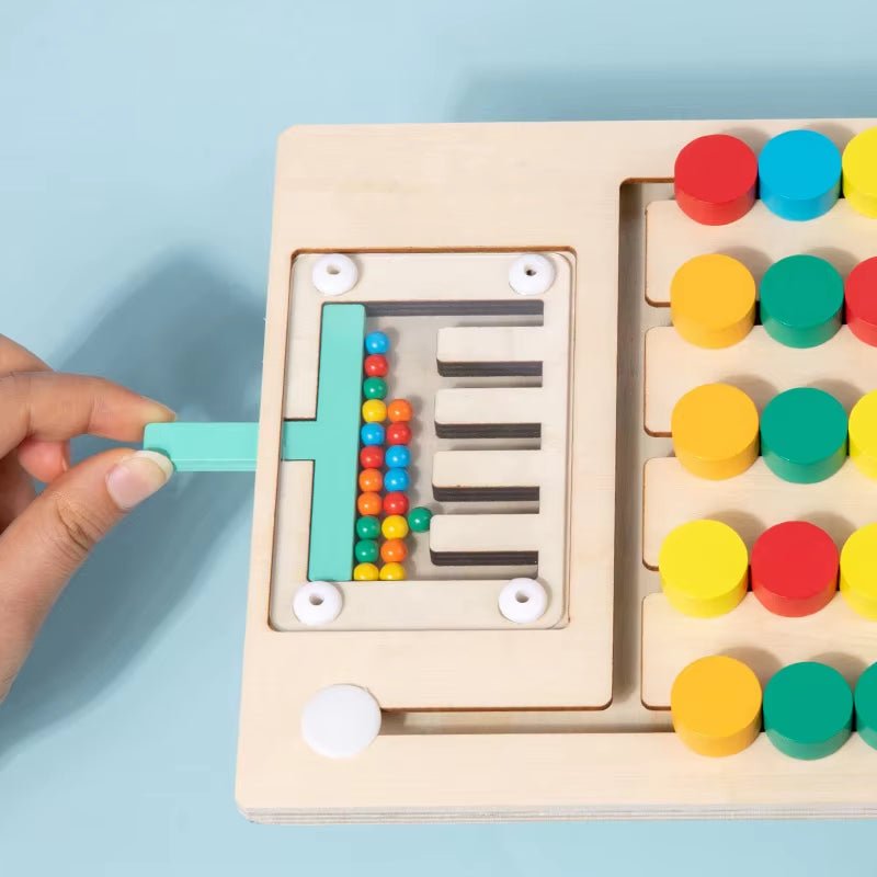 Montessori Wooden Color Matching Puzzles, Logic Game,Thinking Training Enlightenment Hand - Eye Coordination Early Educational Toy - FLUFFI