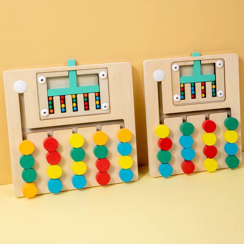 Montessori Wooden Color Matching Puzzles, Logic Game,Thinking Training Enlightenment Hand - Eye Coordination Early Educational Toy - FLUFFI