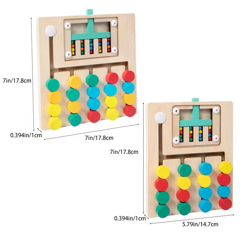 Montessori Wooden Color Matching Puzzles, Logic Game,Thinking Training Enlightenment Hand - Eye Coordination Early Educational Toy - FLUFFI