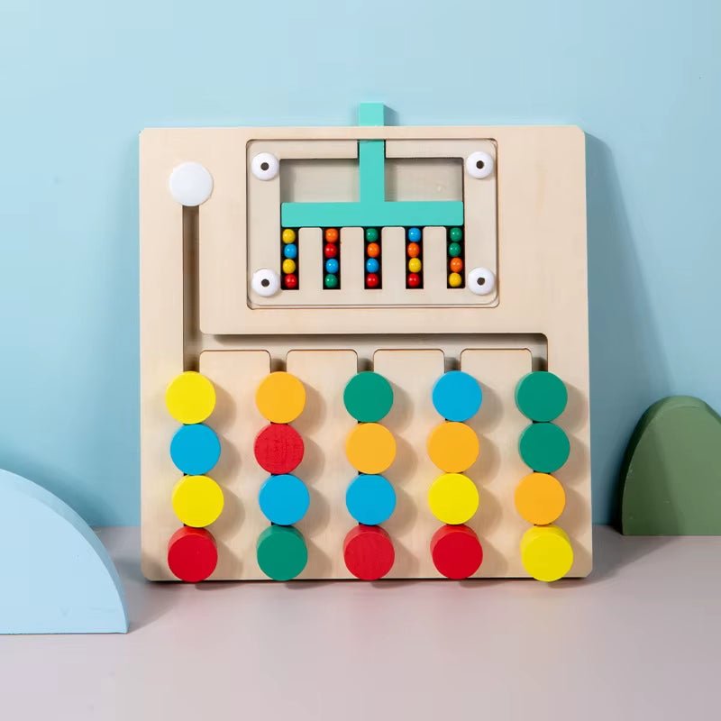 Montessori Wooden Color Matching Puzzles, Logic Game,Thinking Training Enlightenment Hand - Eye Coordination Early Educational Toy - FLUFFI