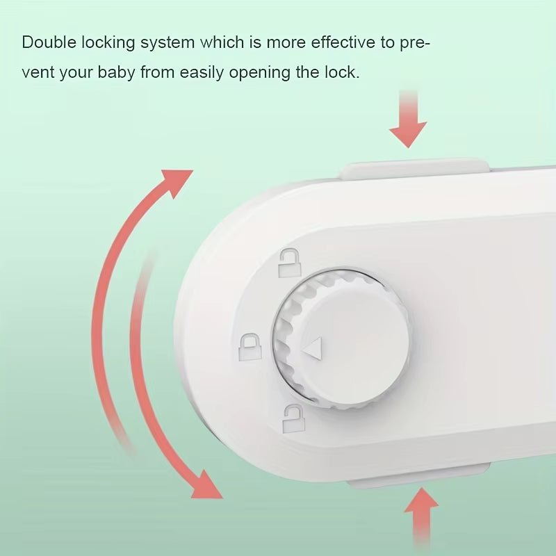 Multi - Use Adhesive Straps Locks Childproofing Baby Proofing Cabinet Latches for Drawers Fridge Door Oven Window No Drilling - FLUFFI