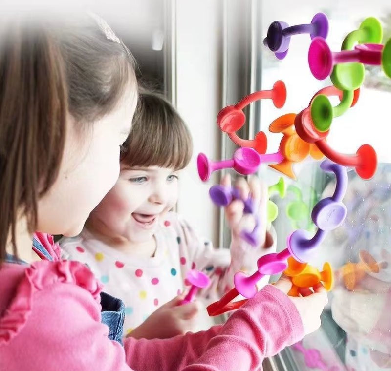 Multicolored Sucker Toys,Building Blocks Pop Suction Cup Toy,Construction Set,Parent - Child Interactive - FLUFFI