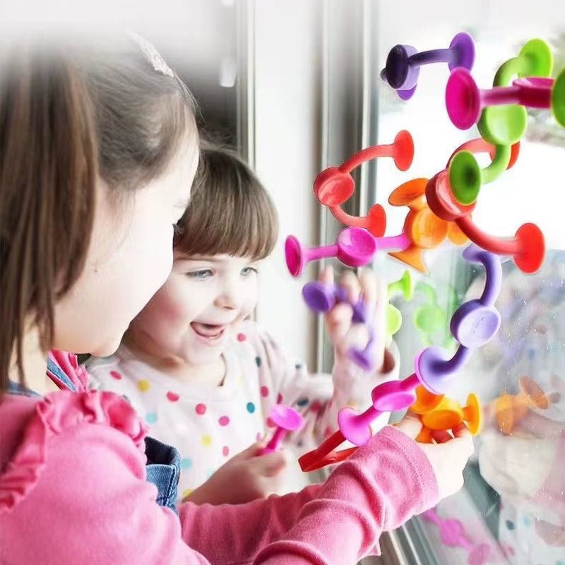 Multicolored Sucker Toys,Building Blocks Pop Suction Cup Toy,Construction Set,Parent - Child Interactive - FLUFFI