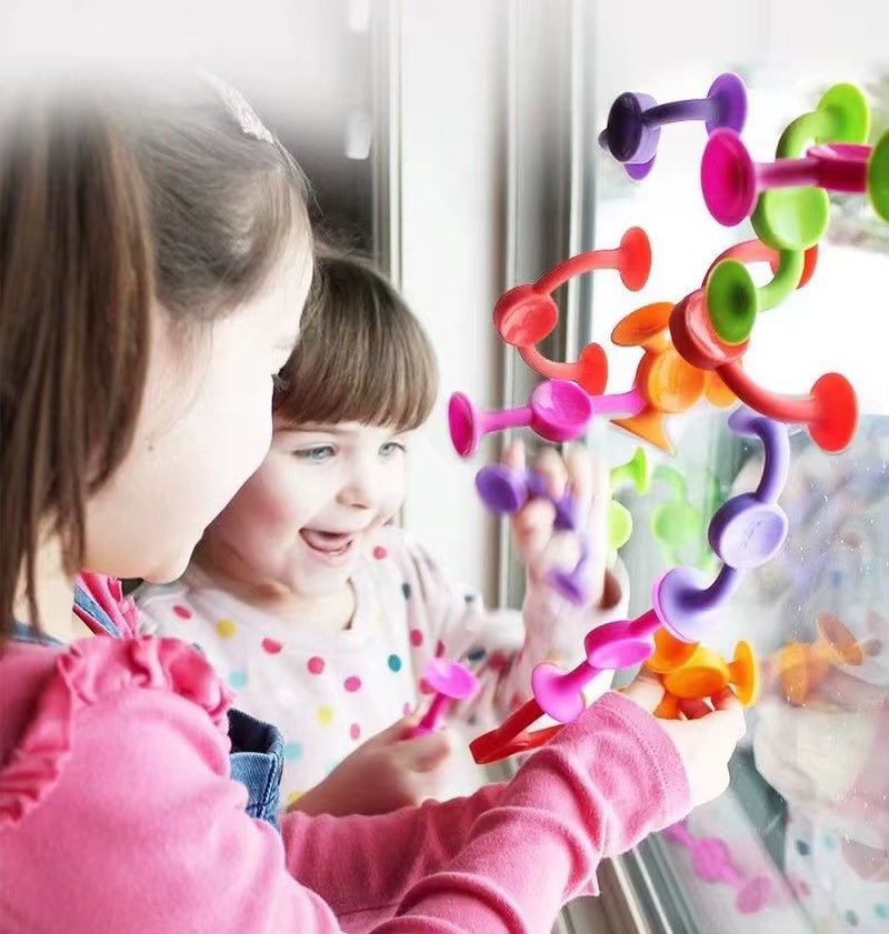 Multicolored Sucker Toys,Building Blocks Pop Suction Cup Toy,Construction Set,Parent - Child Interactive - FLUFFI